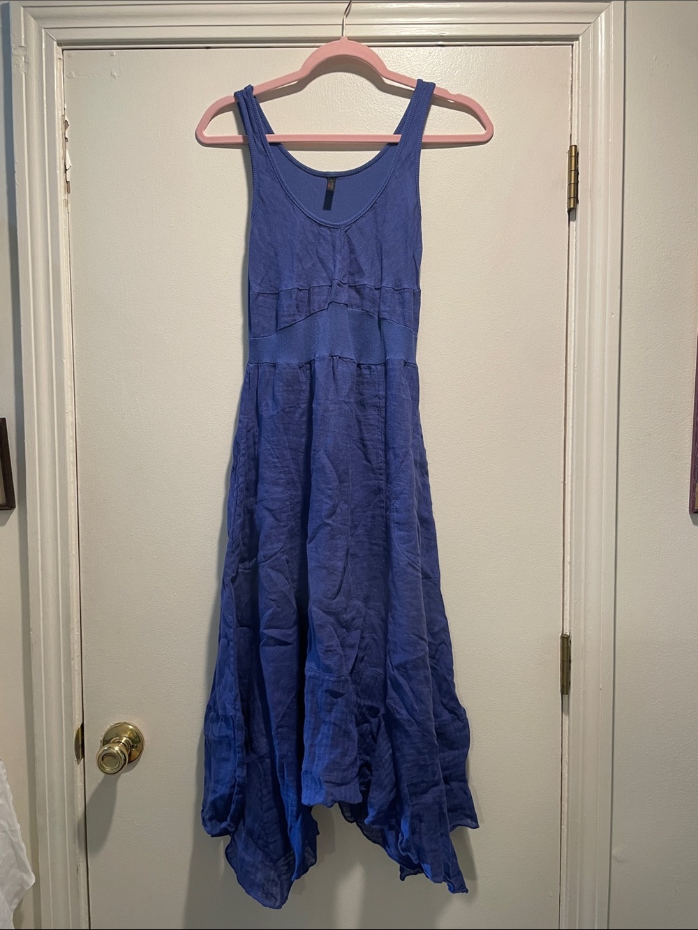Inizio Indigo Blue Magic Asymmetrical Calf Length Dress